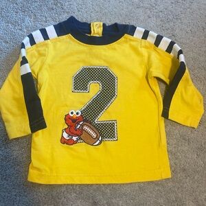 Elmo Boys Size 18 Months Football Long Sleeve Shirt Sesame Street